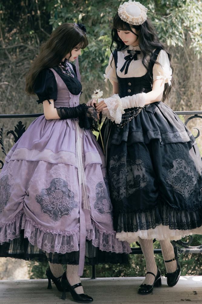 Chanson de Robe ~Glazed Flower Realm~ Lolita Corset Jumper and Waist Accessories
