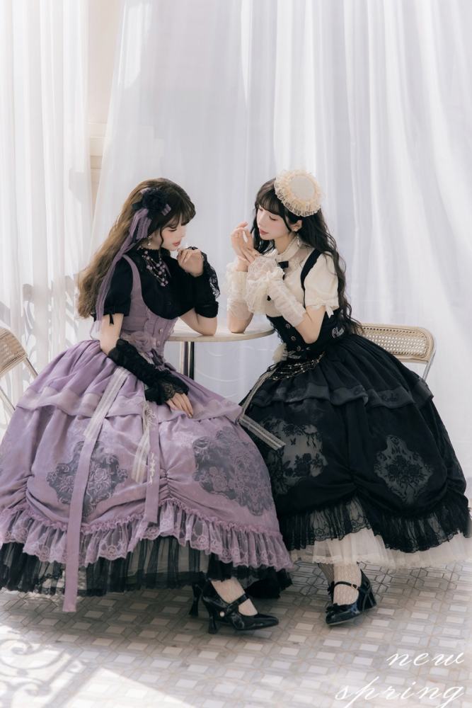 Chanson de Robe ~Glazed Flower Realm~ Lolita Corset Jumper and Waist Accessories