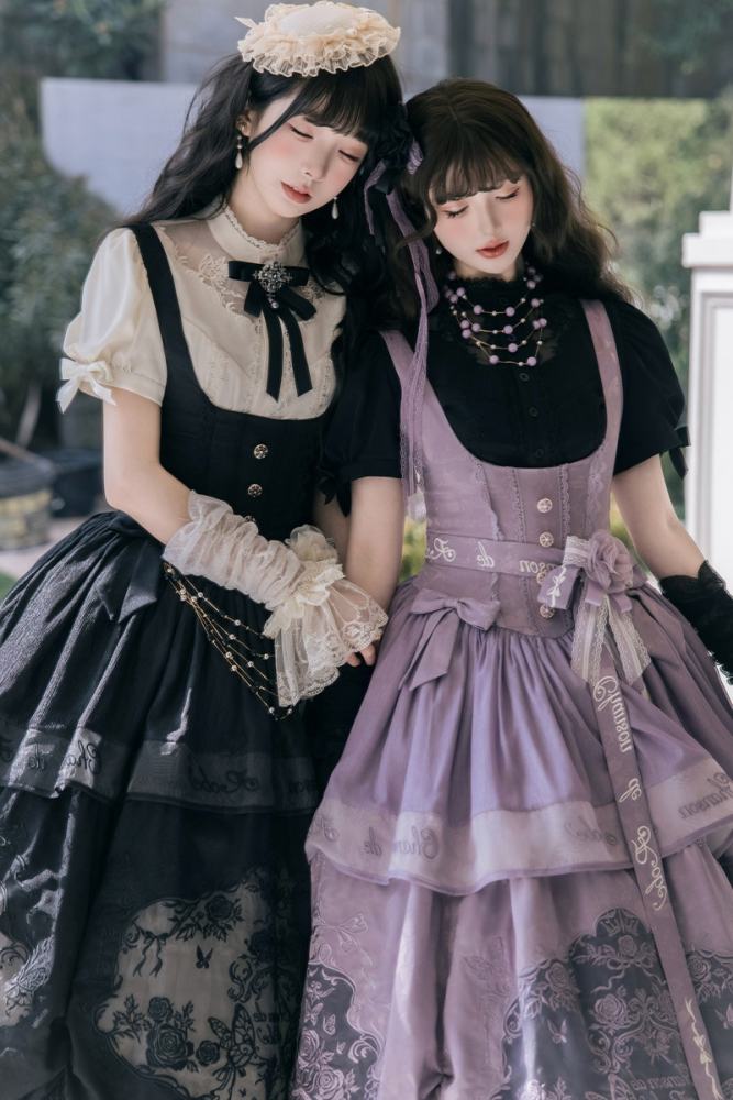 Chanson de Robe ~Glazed Flower Realm~ Lolita Corset Jumper and Waist Accessories