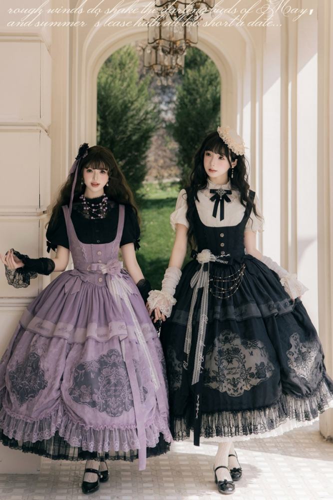 Chanson de Robe ~Glazed Flower Realm~ Lolita Corset Jumper and Waist Accessories