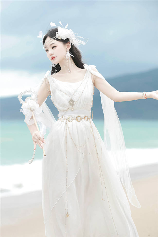 Greek Inspired White Lolita Jumper Dress