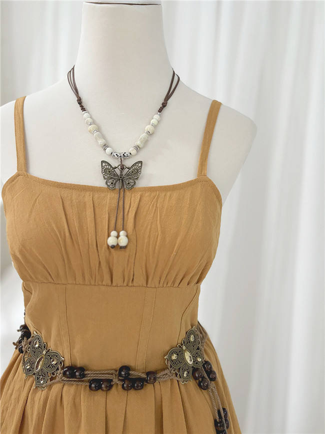 Daisy Embroidery Han Style Jumper Dress and Lace Tippet