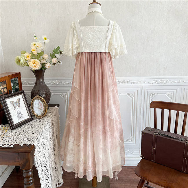 Chinese Hanfu Jumper Dress and Tippet Set