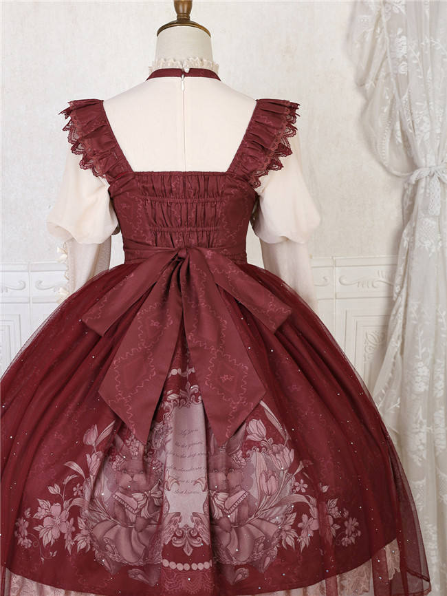 Mystery Land Bunny Print Classic Lolita Dress and Blouse