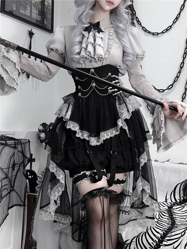 Dark Black Halloween Ouji Lolita Set Size S In Stock