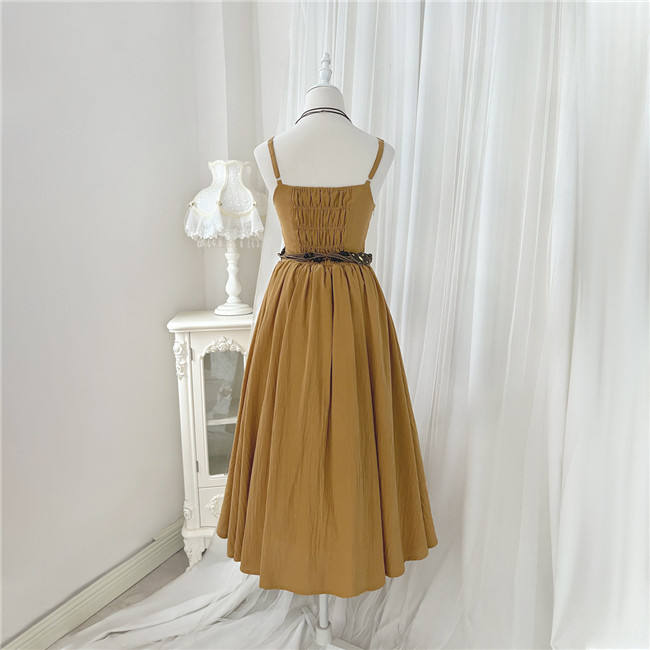 Daisy Embroidery Han Style Jumper Dress and Lace Tippet