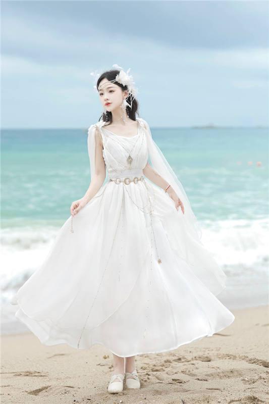 Greek Inspired White Lolita Jumper Dress