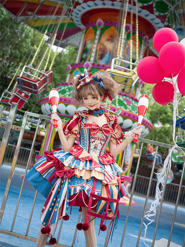 Circus Fairy Tale Super Sweet Lolita Dress, Choker and Ribbon