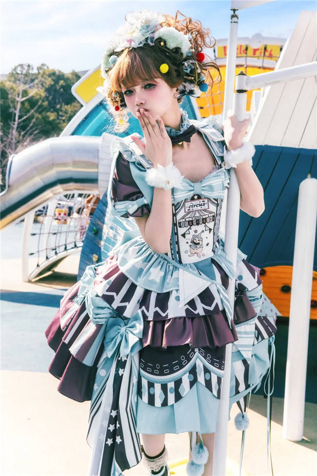Circus Fairy Tale Super Sweet Lolita Dress, Choker and Ribbon