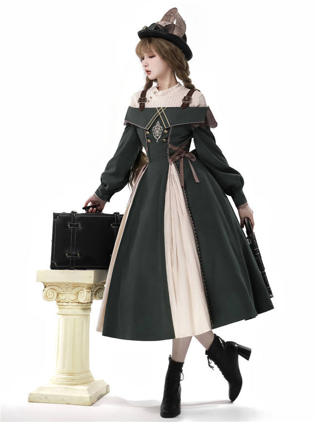 Traveler Off Shoulder Long Sleeves Lolita Dress and Blouse