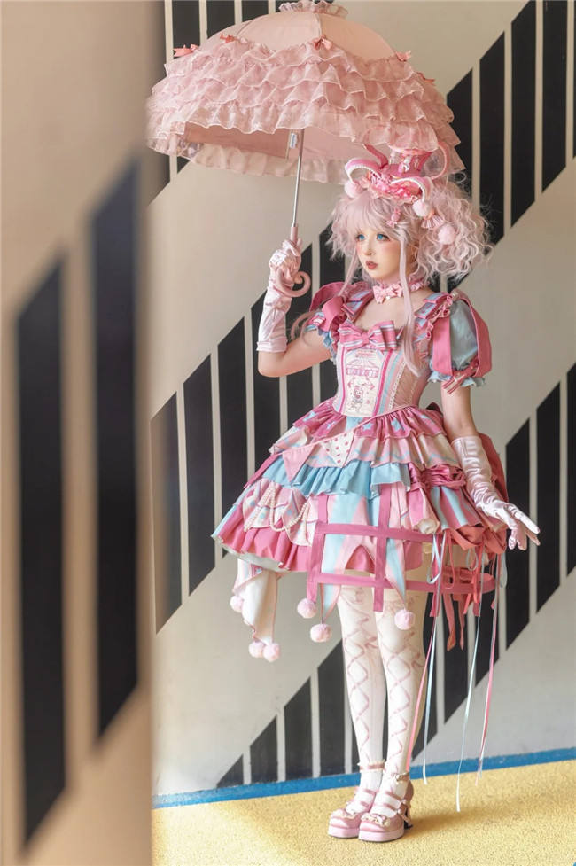 Circus Fairy Tale Super Sweet Lolita Dress, Choker and Ribbon