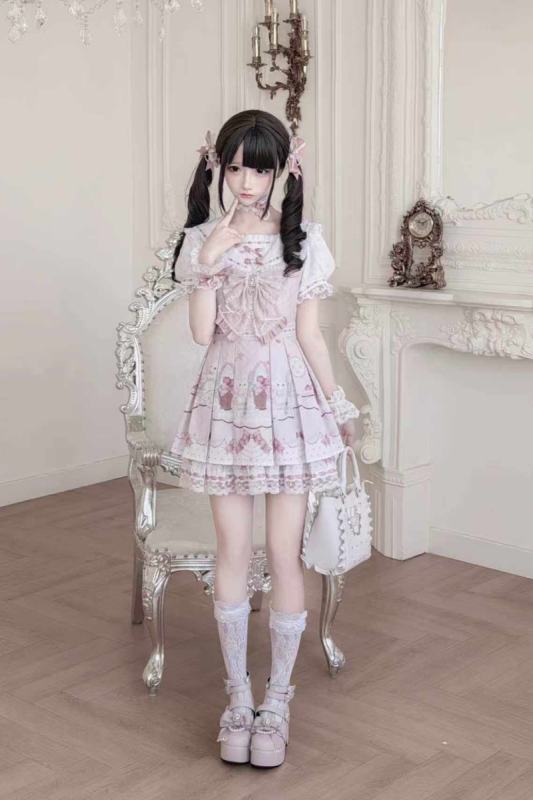 Ekomi ~Strawberry Rabbit~ Jirai Kei Dress and Skirt