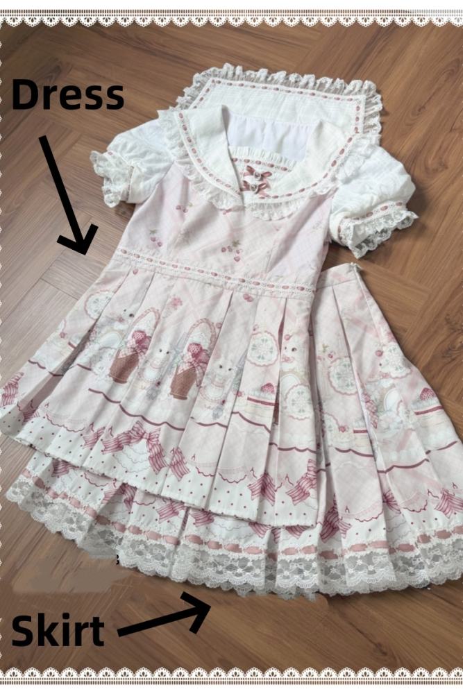 Ekomi ~Strawberry Rabbit~ Jirai Kei Dress and Skirt