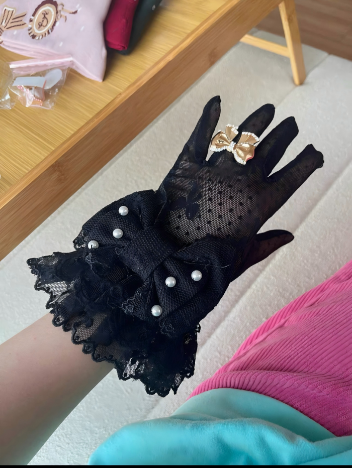 Lacework Bowknot Sweet Lolita Gloves 7 Colors