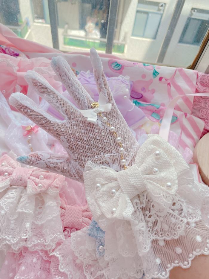 Lacework Bowknot Sweet Lolita Gloves 7 Colors