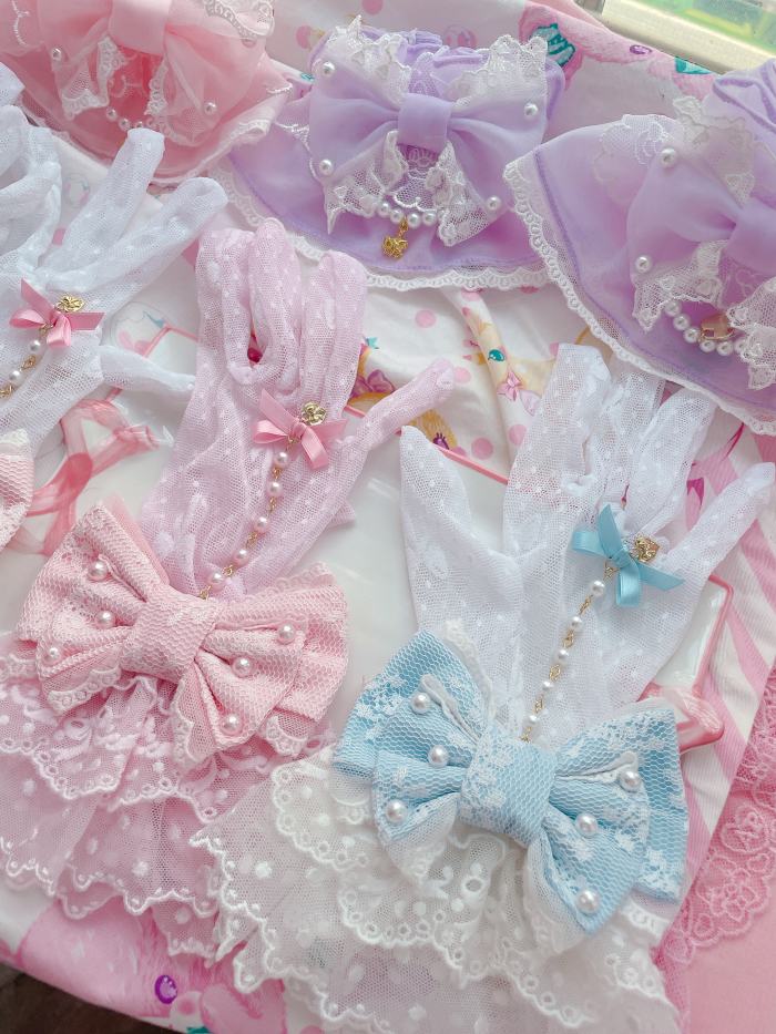 Lacework Bowknot Sweet Lolita Gloves 7 Colors