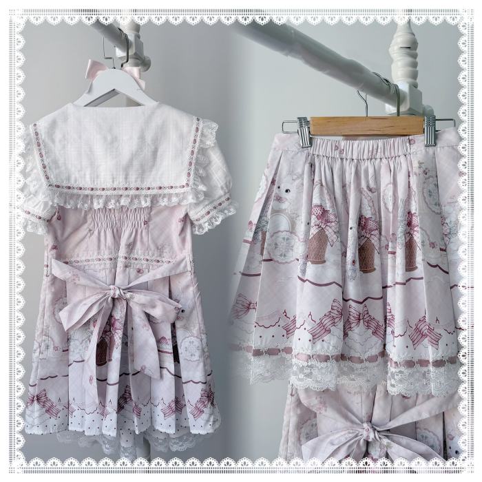 Ekomi ~Strawberry Rabbit~ Jirai Kei Dress and Skirt