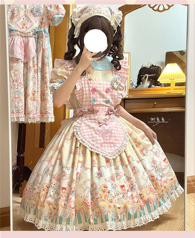 Sheep Party Scarf Collar Plus Size Lolita Dress and Apron