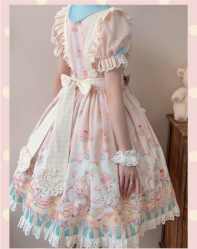 Sheep Party Scarf Collar Plus Size Lolita Dress and Apron