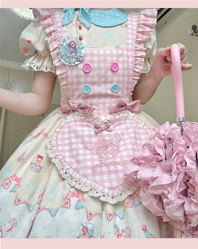 Sheep Party Scarf Collar Plus Size Lolita Dress and Apron