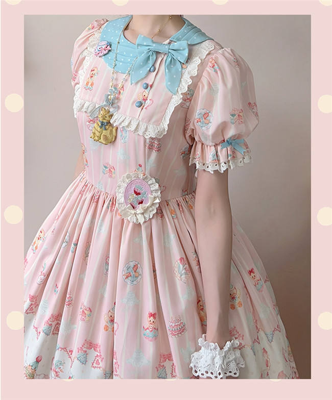 Sheep Party Scarf Collar Plus Size Lolita Dress and Apron