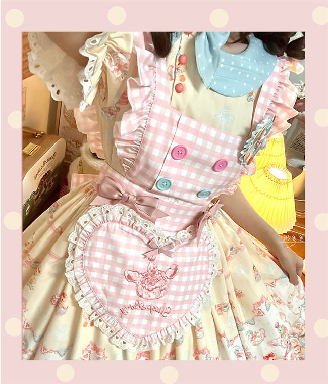 Sheep Party Scarf Collar Plus Size Lolita Dress and Apron