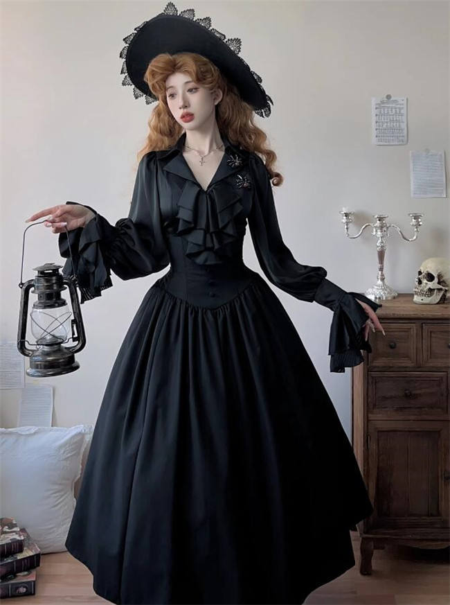 Daydream Fishbone Lolita Skirt, Blouse and Necktie