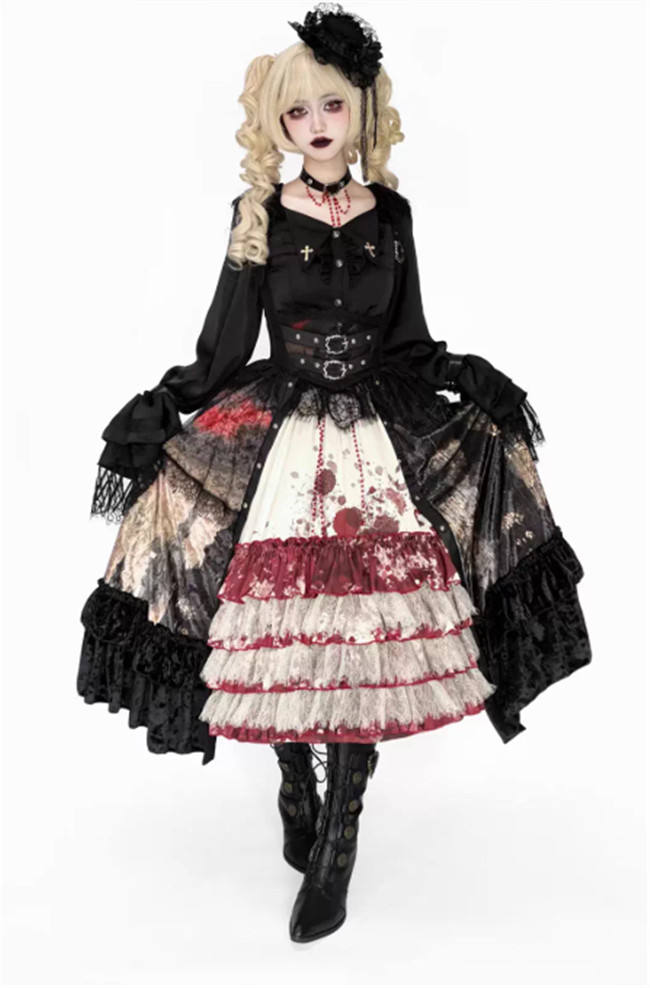 Heretic Nun Dark Gothic Halloween Lolita Dress Set Limited QTY Pre-order
