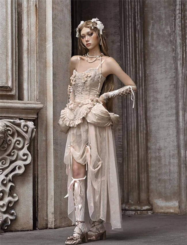 Blood Supply Broken Ballet Rococo Fishbone Corset and Chiffon Skirt