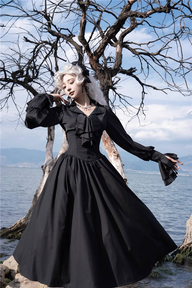 Daydream Fishbone Lolita Skirt, Blouse and Necktie