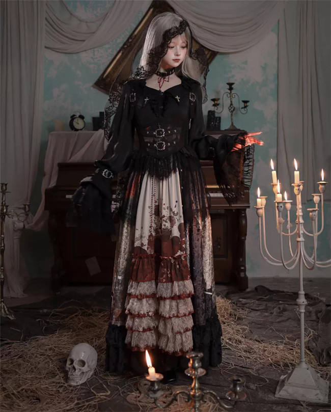 Heretic Nun Dark Gothic Halloween Lolita Dress Set Limited QTY Pre-order