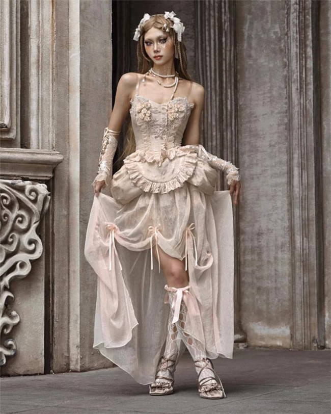 Blood Supply Broken Ballet Rococo Fishbone Corset and Chiffon Skirt