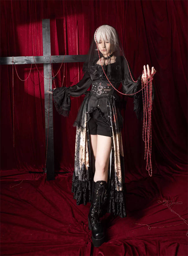 Heretic Nun Dark Gothic Halloween Lolita Dress Set Limited QTY Pre-order