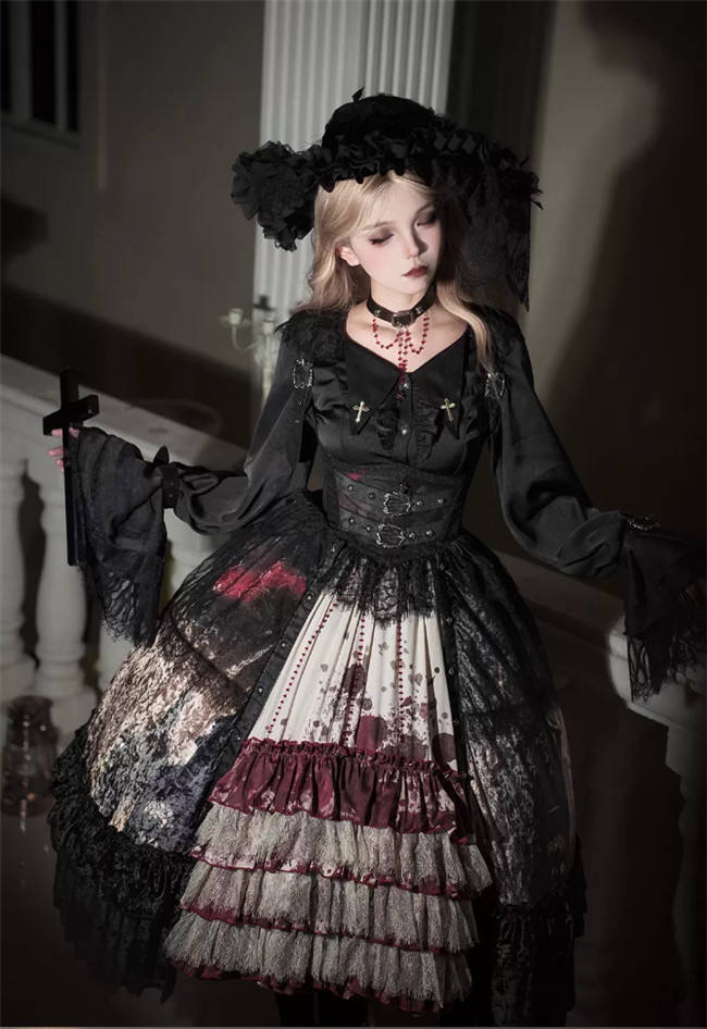 Heretic Nun Dark Gothic Halloween Lolita Dress Set Limited QTY Pre-order