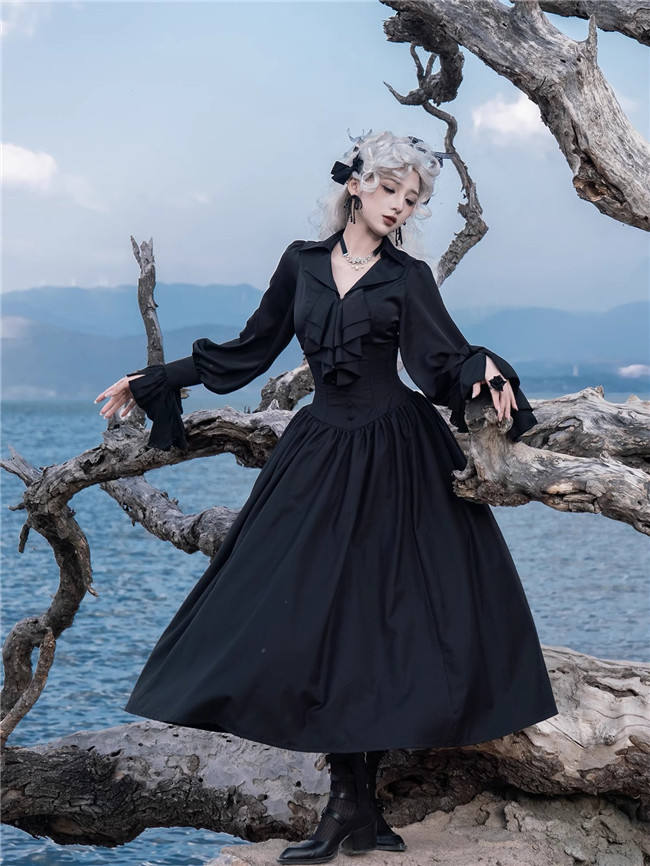 Daydream Fishbone Lolita Skirt, Blouse and Necktie