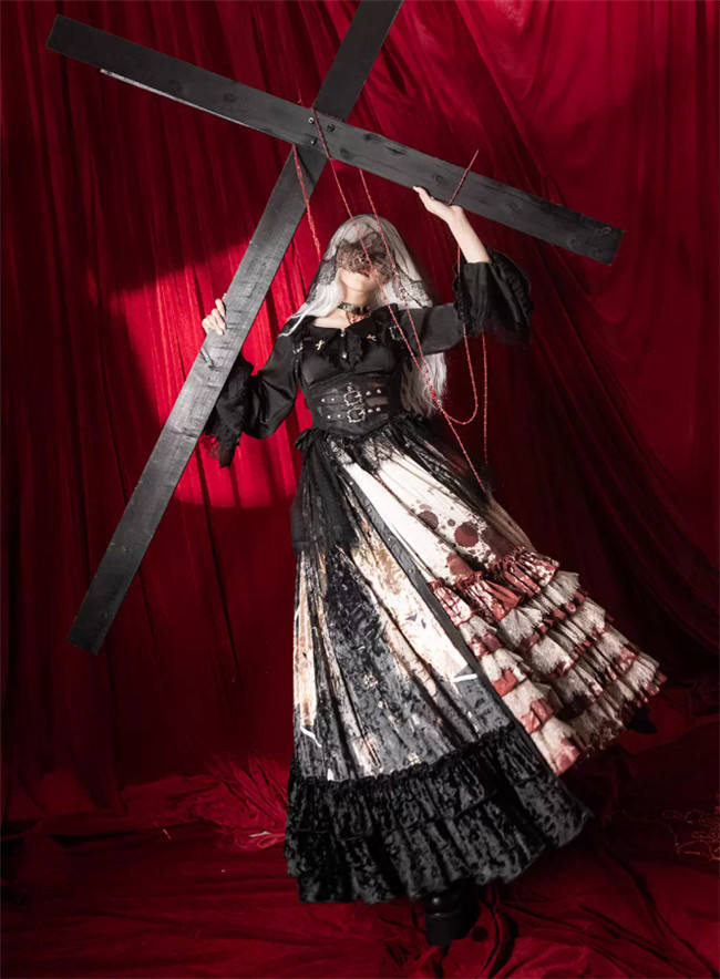 Heretic Nun Dark Gothic Halloween Lolita Dress Set Limited QTY Pre-order