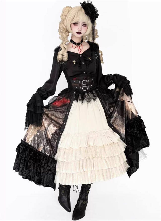 Heretic Nun Dark Gothic Halloween Lolita Dress Set Limited QTY Pre-order