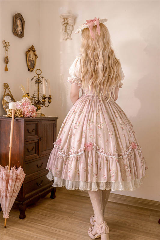 Rose Print Classic Lolita One Piece