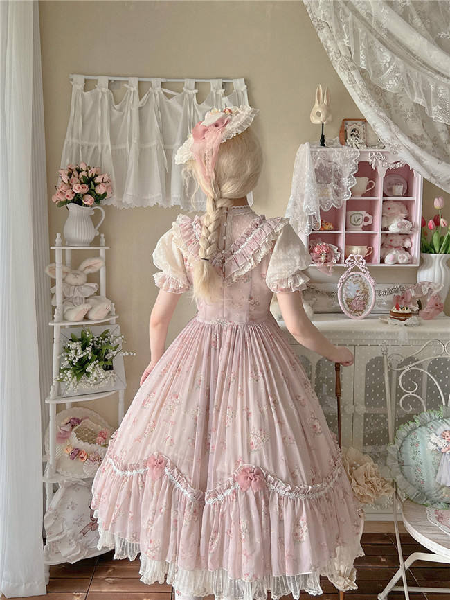 Rose Print Classic Lolita One Piece