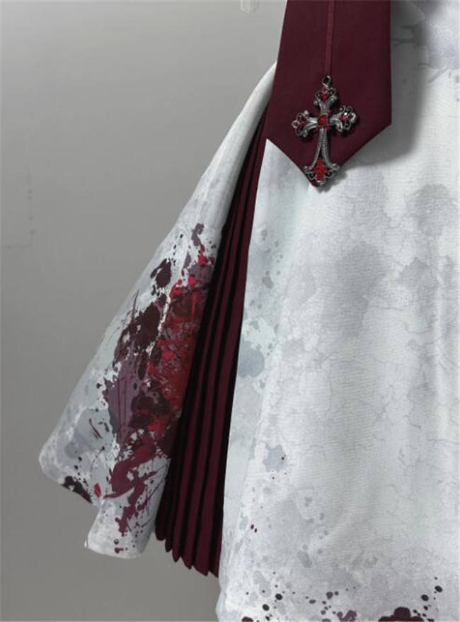 Your Highness Blood Rose Military Lolita Dress, Corset, Necktie and Medal