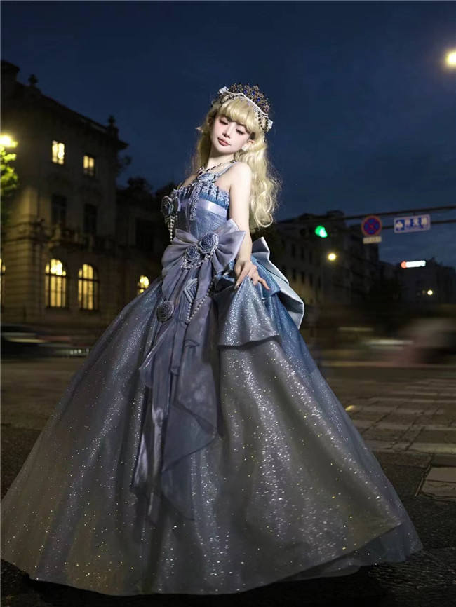 Milky Way Blue Lolita Wedding Dress