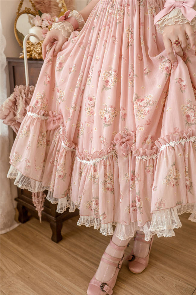 Rose Print Classic Lolita One Piece