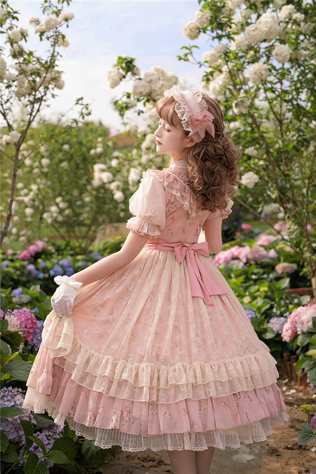 Rose Print Classic Lolita One Piece