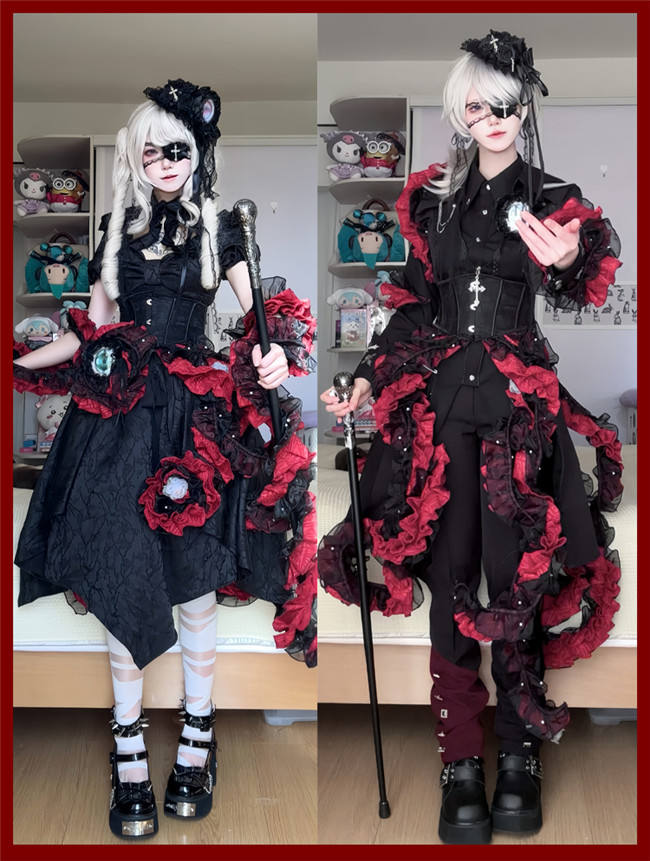Cthulhu Shape Fake Collar OP and Blouse