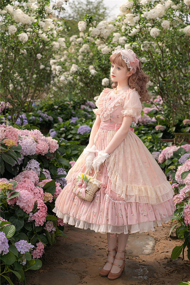 Rose Print Classic Lolita One Piece