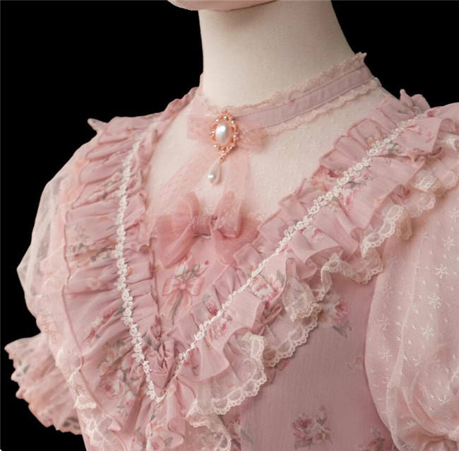 Rose Print Classic Lolita One Piece