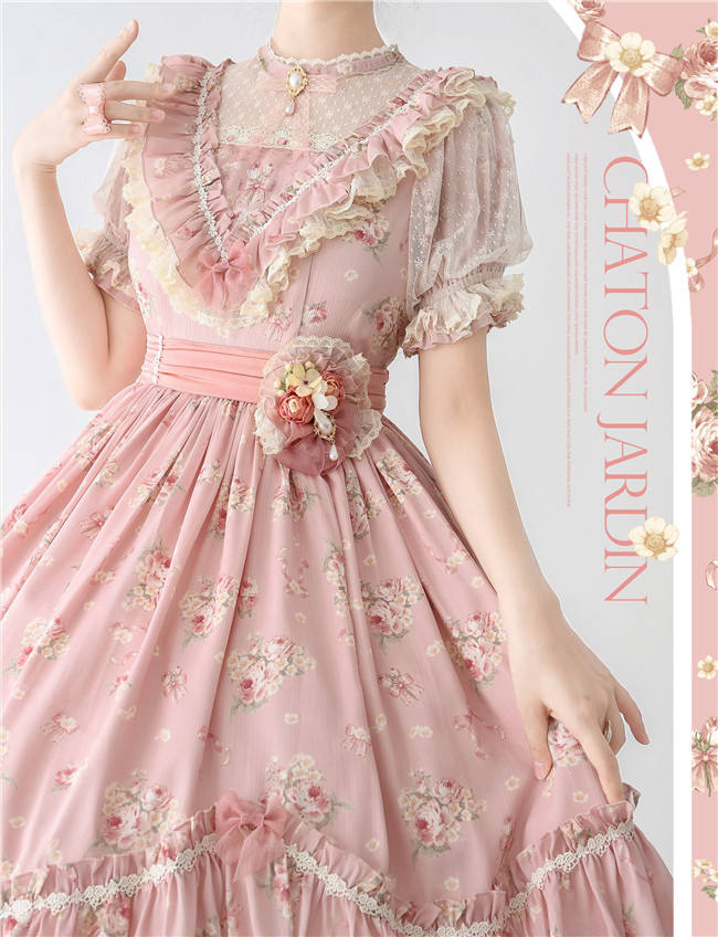 Rose Print Classic Lolita One Piece