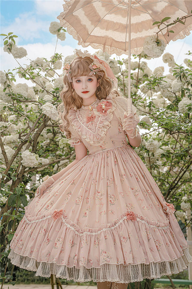 Rose Print Classic Lolita One Piece