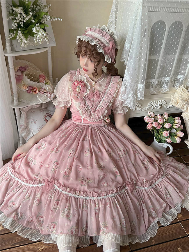 Rose Print Classic Lolita One Piece
