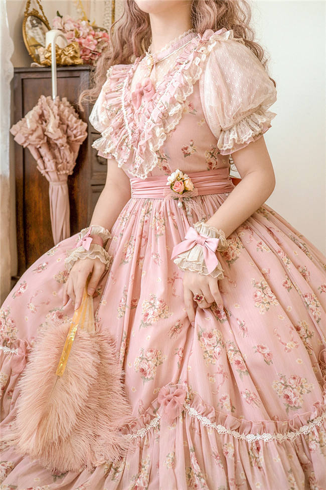 Rose Print Classic Lolita One Piece